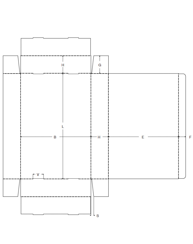 Krempelverpackung ECMA B2150 technische Zeichnung